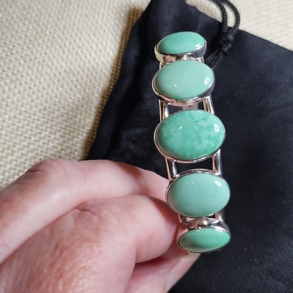 Jay King Jewelry - Jay King DTR Green Variscite cuff Bracelet Mine Finds in 925 Sterling Silver